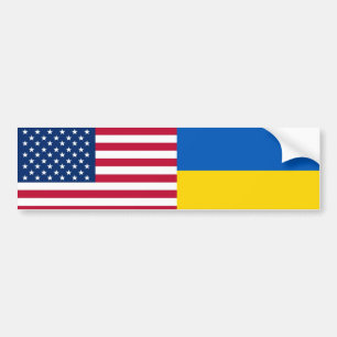 Amerikaner Ich stehe mit der Ukraine. USA und UKR- Autoaufkleber