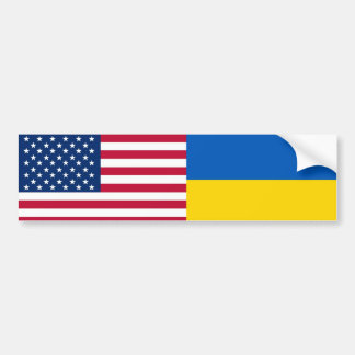 Amerikaner Ich stehe mit der Ukraine. USA und UKR- Autoaufkleber