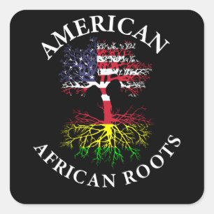 Amerikaner mit afrikanischer Roots-Schwarzgeschich Quadratischer Aufkleber