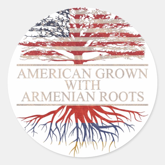 Amerikaner mit armenischen Wurzeln Runder Aufkleber (Vorderseite)