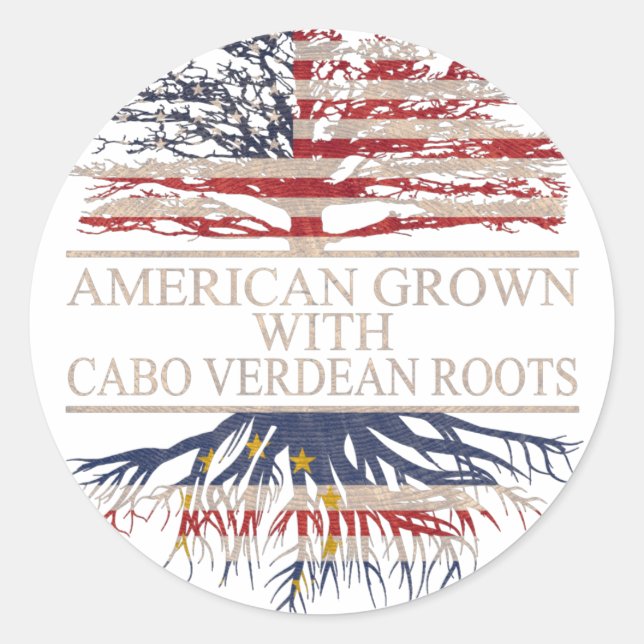 Amerikaner mit Cabo-Verdenwurzeln Runder Aufkleber (Vorderseite)