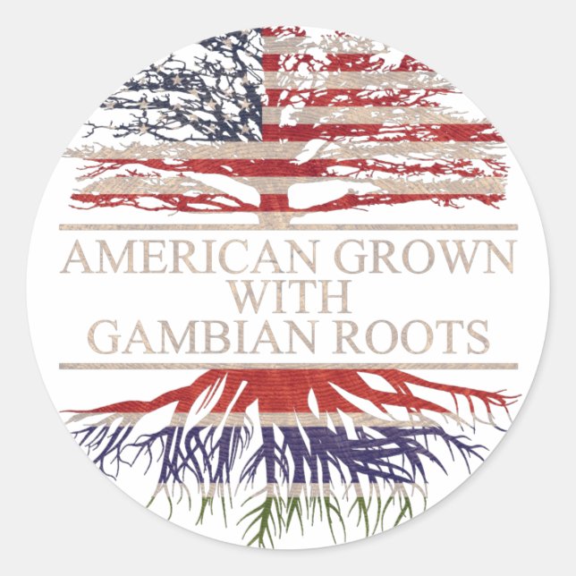 Amerikaner mit gambischen Wurzeln Runder Aufkleber (Vorderseite)