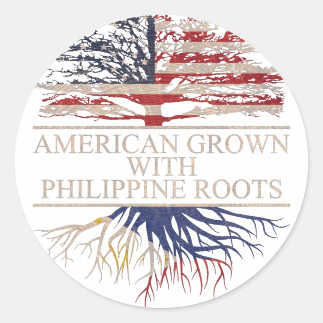 Amerikaner mit philippinischen Wurzeln Runder Aufkleber (Vorderseite)