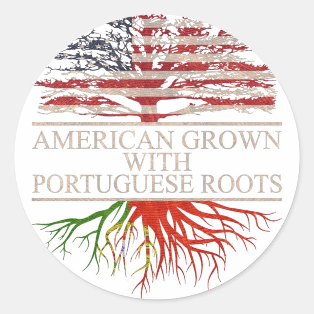 Amerikaner mit portugiesischen Wurzeln Runder Aufkleber (Vorderseite)