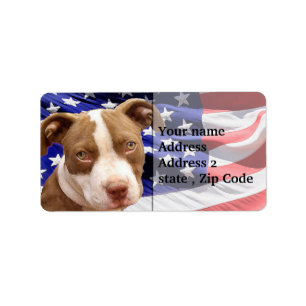 Amerikaner Pitbull Welpe Adressaufkleber