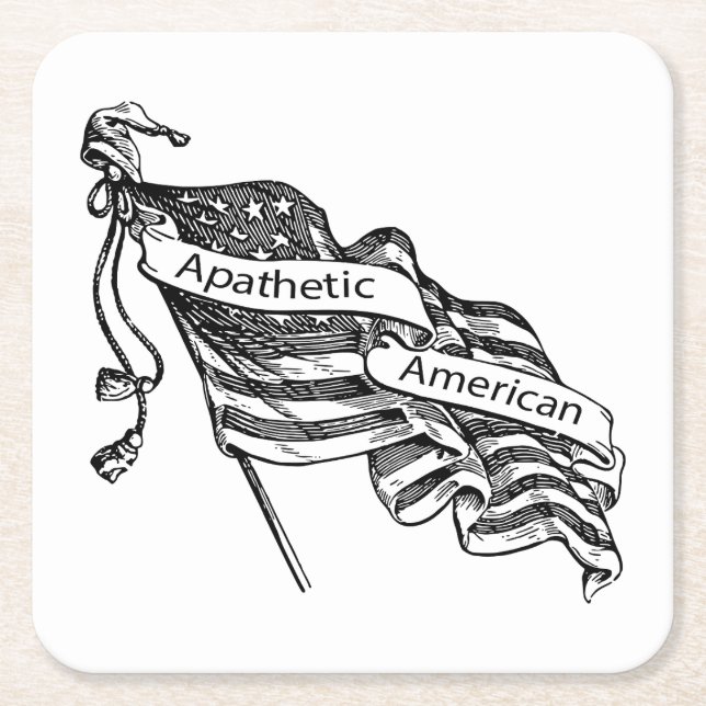 Amerikaner Rechteckiger Pappuntersetzer (Vorderseite)