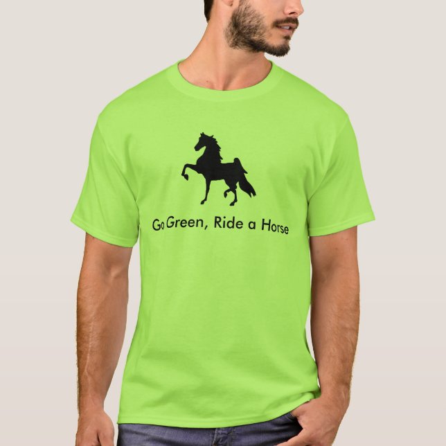 Amerikaner Saddlebred - gehen Grün, reiten ein T-Shirt (Vorderseite)