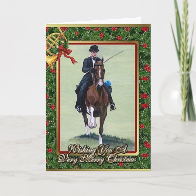 Amerikaner Saddlebred leere Weihnachtskarte Feiertagskarte (Vorderseite)