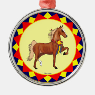Amerikaner Saddlebred Meister-Verzierung Silbernes Ornament