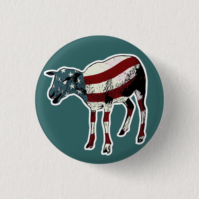 Amerikaner Sheeple Knopf Button (Vorderseite)