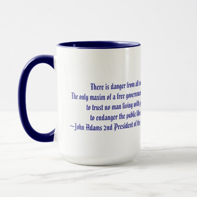 Amerikaner Stern-John Adams Zitat Tasse (Links)