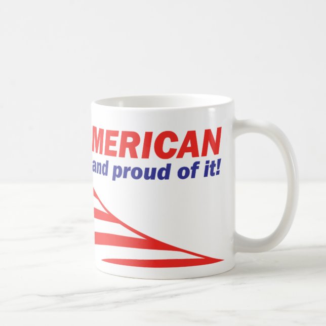 Amerikaner und stolz auf seine Tasse (Rechts)
