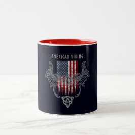 Amerikaner Viking. Flagge, beunruhigter, Zweifarbige Tasse