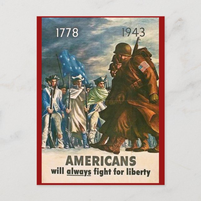 Amerikaner werden immer für Freiheit kämpfen - Zwe Postkarte (Vorderseite)