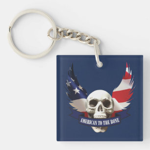Amerikaner zum Knochenhaufen Schlüsselanhänger