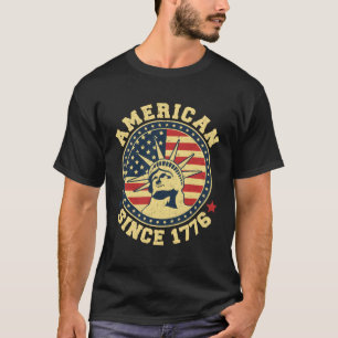 Amerikanerin seit 1776 4. Juli Amerikanische Flagg T-Shirt