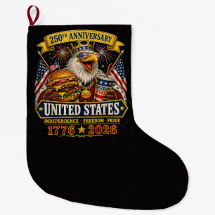 Amerikanisch 1776 2026 250. 4. Juli Unabhängigkeit Großer Weihnachtsstrumpf