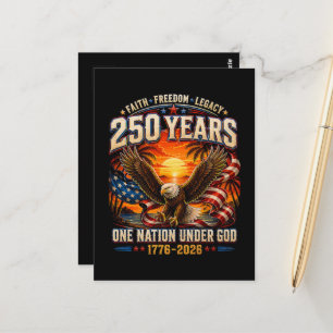 Amerikanisch 1776 2026 250. 4. Juli Unabhängigkeit Postkarte