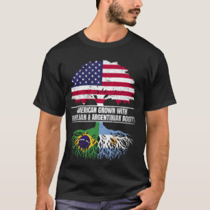 Amerikanisch angebaut mit Flaggen-Herkunft Brasili T-Shirt