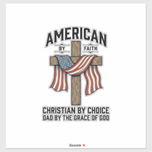 Amerikanisch durch Glauben Christlicher Vater Patr Aufkleber