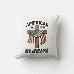 Amerikanisch durch Glauben Christlicher Vater Patr Kissen