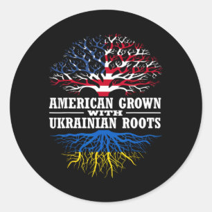 Amerikanisch Gewachsen Mit Ukrainischen Wurzeln Ba Runder Aufkleber