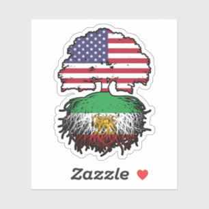 Amerikanisch gewachsene iranische Wurzeln Löwe und Aufkleber