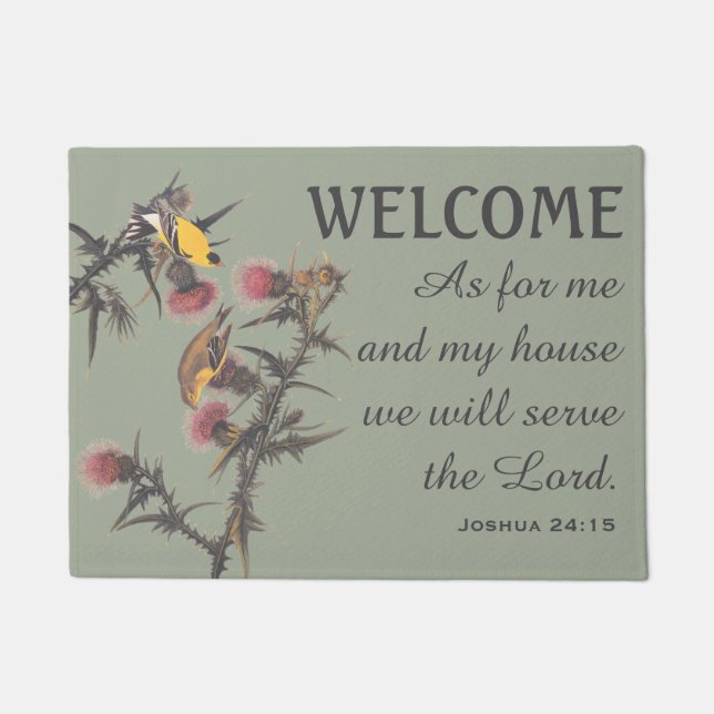 Amerikanisch Goldfinch Birds und Verse Doormat Fußmatte (Vorderseite)
