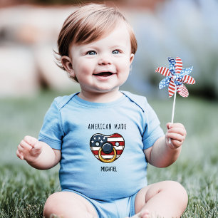 Amerikanisch hergestellter Baby-Junge Patriotische Baby Strampler