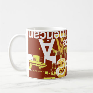 Amerikanisch in rot kaffeetasse