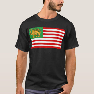 Amerikanisch-Iranische Löwe-und-Sonne-Erbeflagge T-Shirt