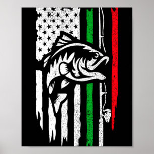 Amerikanisch Italienische B Angelflagge Für Fische Poster