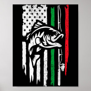 Amerikanisch Italienische B Angelflagge Für Fische Poster