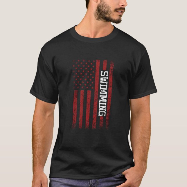 Amerikanisch konkurrierende Schwimmer Schwimmteam  T-Shirt (Vorderseite)