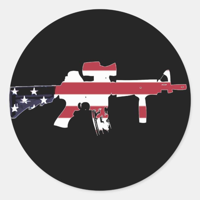 Amerikanisch M4 Runder Aufkleber (Vorderseite)