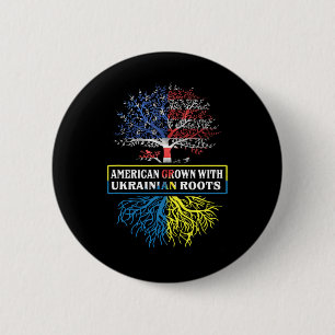 Amerikanisch mit ukrainischen Wurzeln USA-Flagge U Button