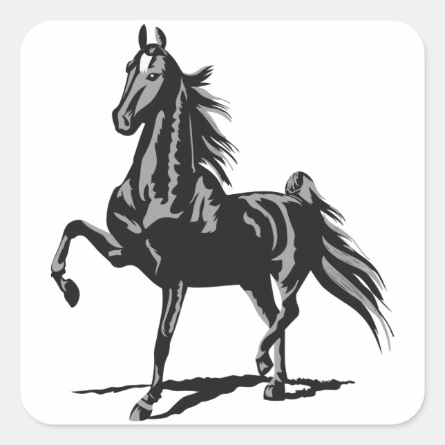 Amerikanisch Saddlebred Quadratischer Aufkleber (Vorderseite)