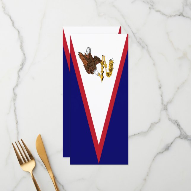 Amerikanisch-Samoa-Flagge Menükarte (Vorderseite/Rückseite Beispiel)
