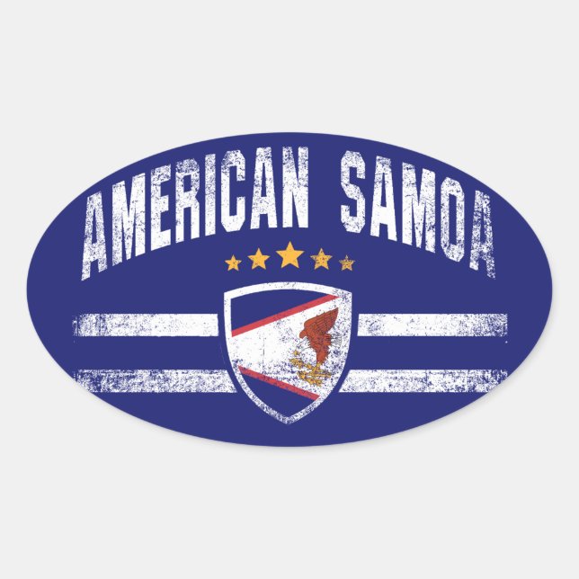Amerikanisch-Samoa Ovaler Aufkleber (Vorderseite)
