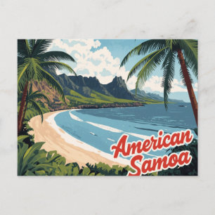 Amerikanisch-Samoa-Tropenstrand-Kunst Postkarte