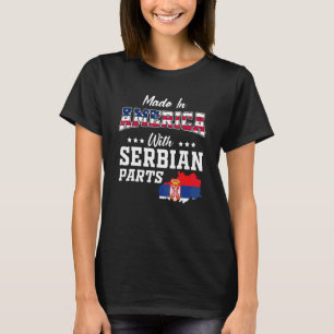 Amerikanisch-Serbische Teile Serbien Karte USA-Fla T-Shirt