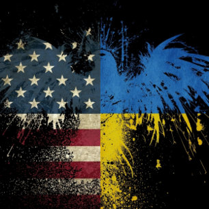 Amerikanisch-ukrainische Adlerfahne Pillow Lendenkissen