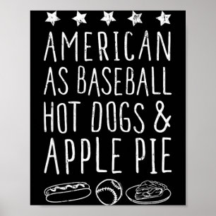 Amerikanisch wie Baseball Hot Dogs & Pie nostalgis Poster
