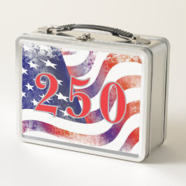 Amerikanische 250. Flagge Metall Brotdose