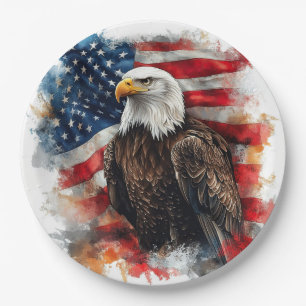 Amerikanische Adler-Patriotismus-Flaggen-Kunst  Pappteller