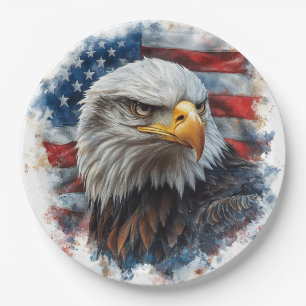 Amerikanische Adler-Patriotismus-Flaggen-Kunst Pappteller