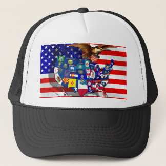 Amerikanische Adler US-Flagge USA-Staaten Truckerkappe