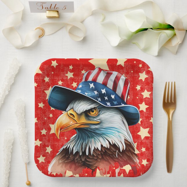 Amerikanische Adlerflagge Pappteller (Hochzeit)
