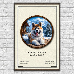 Amerikanische Akita-Zoologie-Serie Poster