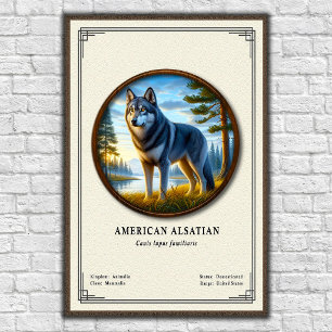 Amerikanische Alsaßer Zoologie-Serie Poster